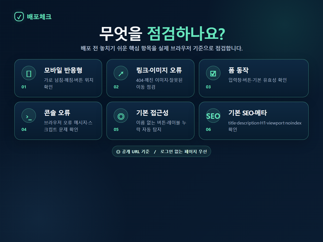 배포체크 검사 범위 설명 비주얼
